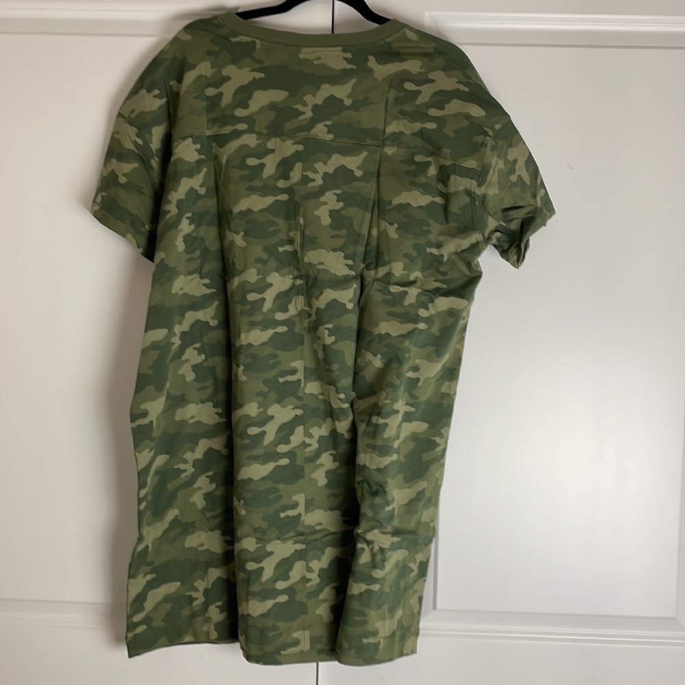New Cute Old Navy Olive Camo Comfy T shirt Mini Dress Size XL - Picture 5 of 7